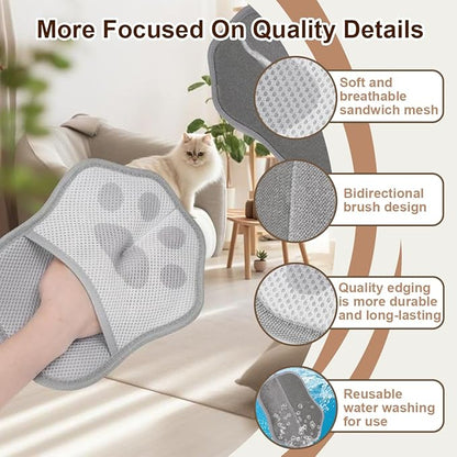 Pet Hair Removal Glove, Magic Pet Hair Remover Glove Reusable, Magic Brush Pet Hair Remover for Clothing, Couch, Carpet, Car Seat.