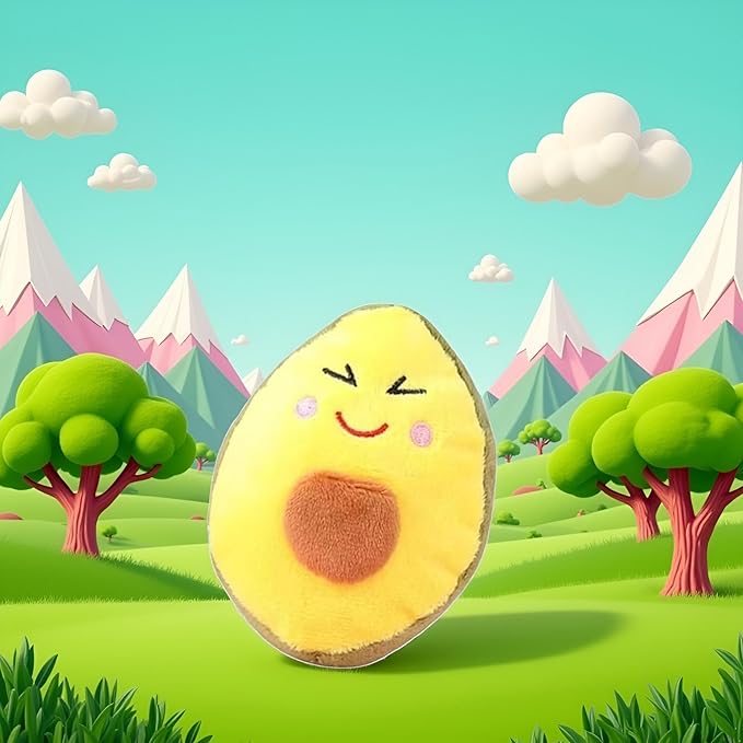 Yellow Dog Chew Toy, Avocado Squeaky Dog Toys,Tough and Chew Resistant, Creative Pet Toy,Soft Plush Avocado Shape Tooth Cleaning for Puppy, Small, Middle, Big Dogs Toys,Squeak Toys