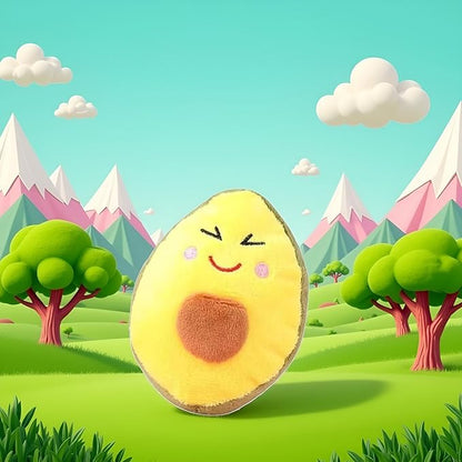 Yellow Dog Chew Toy, Avocado Squeaky Dog Toys,Tough and Chew Resistant, Creative Pet Toy,Soft Plush Avocado Shape Tooth Cleaning for Puppy, Small, Middle, Big Dogs Toys,Squeak Toys