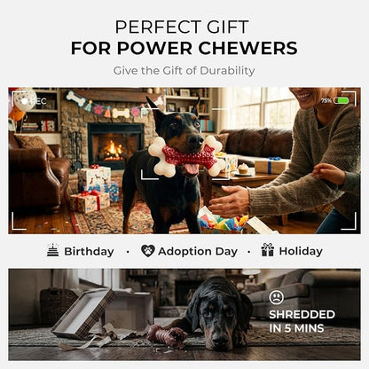 6-Pack Dog Toys for Aggressive Chewers, Indestructible 8" Tough Nylon Bone, Teething & Boredom Relief Chew for Large Dogs, Beef Flavor