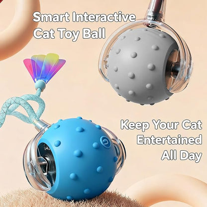 Interactive Cat Toys for Indoor Cats with 3 Tails,Automatic Moving Kitten Toys,Cat Toys for Bored Indoor Adult Cats,Smart Rechargeable Cat Enrichment Toys for Cats to Keep Them Busy, Pet Toy Cat Ball
