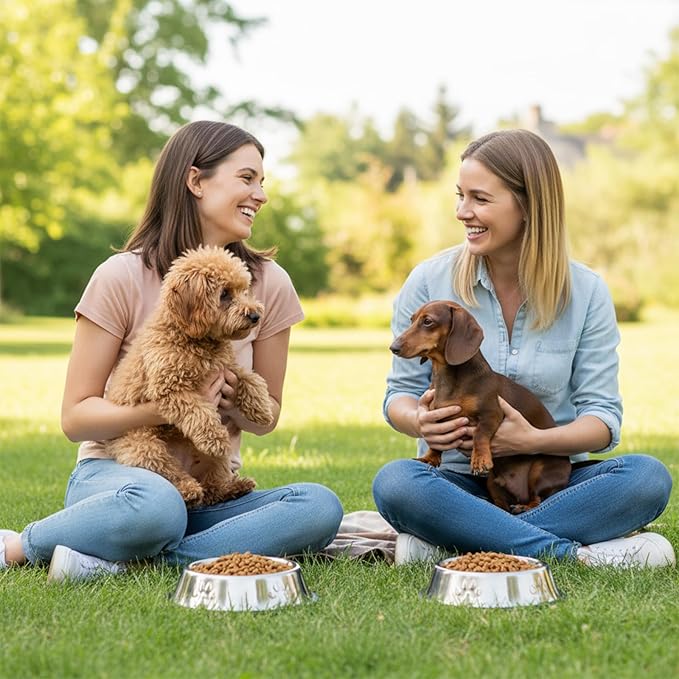 10 Pcs Stainless Steel Dog Bowl, 6.1 Inch Metal Dog Bowl with Non-Slip Rubber Base, Puppy Essentials & Pet Supplies Great for Home & Travel, Dishwasher Safe Pet Food and Water Bowls