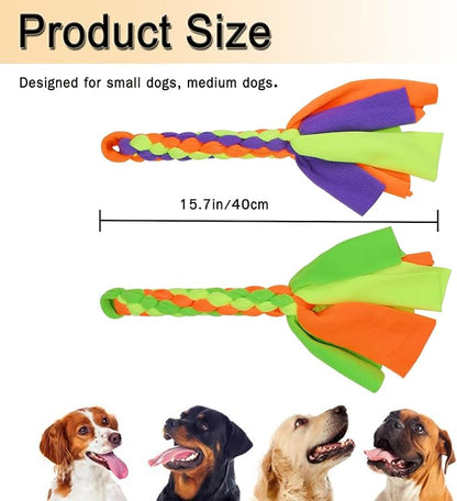 2 Pack Dog Fleece Rope Toy - Tug of War Rope,Interactive Dog Toys,Dog Flirt Pole Replacement Toys for Chase, Chew & Exercise & Training
