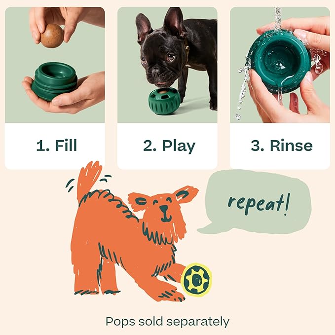 WOOF Pupsicle - Long-Lasting Interactive Dog Ball Toy to Keep Your Pup Busy and Distracted - Safe for Dogs - Low-Mess Design - Dog Toys for Small Dogs 10-25 lbs