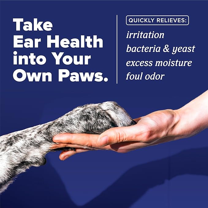 TropiClean HomeVet Medicated Dog Ear Drops, Vet Recommended Daily Dog Ear Cleaner, Fungal & Yeast Treatment, USA Made, 2 oz
