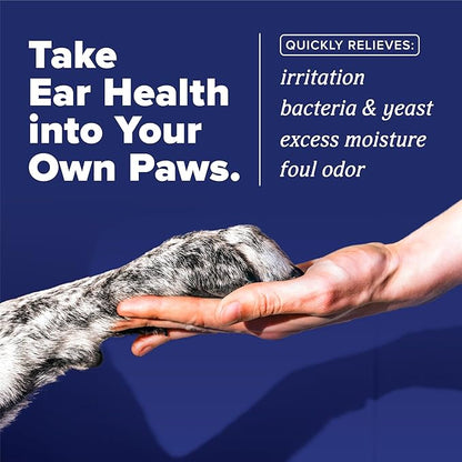 TropiClean HomeVet Medicated Dog Ear Drops, Vet Recommended Daily Dog Ear Cleaner, Fungal & Yeast Treatment, USA Made, 2 oz
