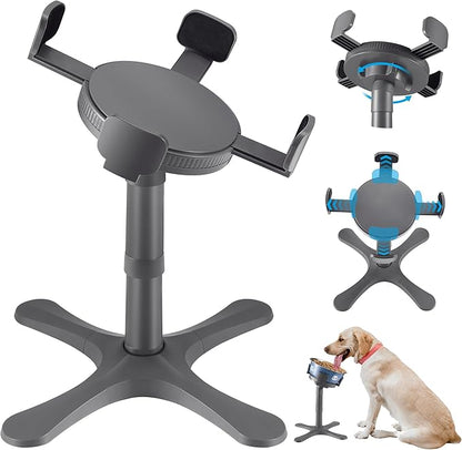 Dog Bowls,Elevated Adjustable Dog Bowl Stand with 3 Heights & Tilted Feeding Design, Raised Stand Compatible with Medium & Large Breeds(1 Pack) Grey