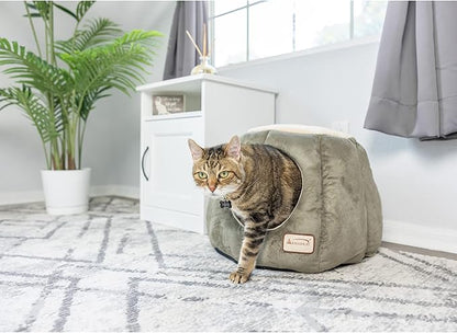 Armarkat Cat Bed, Laurel Green and Beige