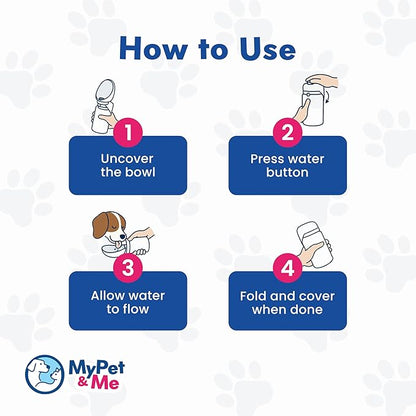 My Pet & Me Foldable Dog Water Bottle Portable - 550ml/18.5oz - Water Bottle for Dogs with Foldable Drinking Bowl, Leakproof, Compact, Lightweight & Durable Hydration Solution On-The-Go