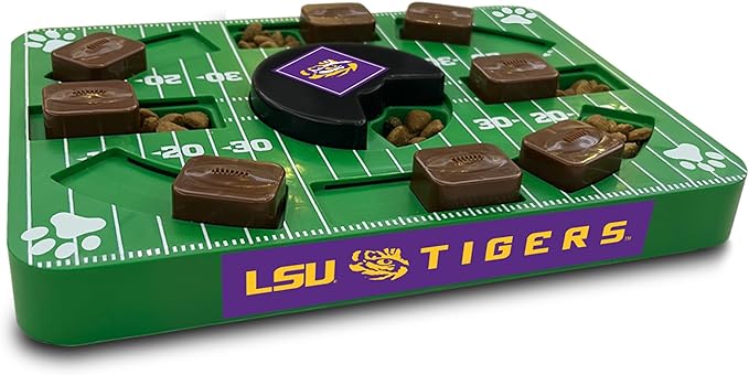 Pets First NCAA LSU Tigers Puzzle Toy, Puzzle Treat Dog Toy, Interactive Dog Treat Toy, Dog Puzzle Fedding Slow Toy