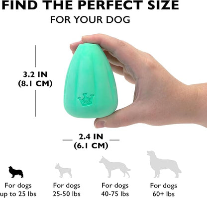 Chew King by Mammoth Premium Treat Dispensing Dog Toy, Durable Natural Rubber Chew Toy, Safety Air Vent, Interactive Enrichment Toy for Aggressive Chewers, Medium Pack of 2- Teal