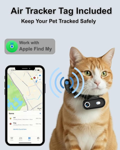 Cat & Dog Camera Collar with Phone APP, 1080P HD Video Recording Pet Camera Collar – Lightweight Pet POV Cam for Curious Cats & Adventurous Pups