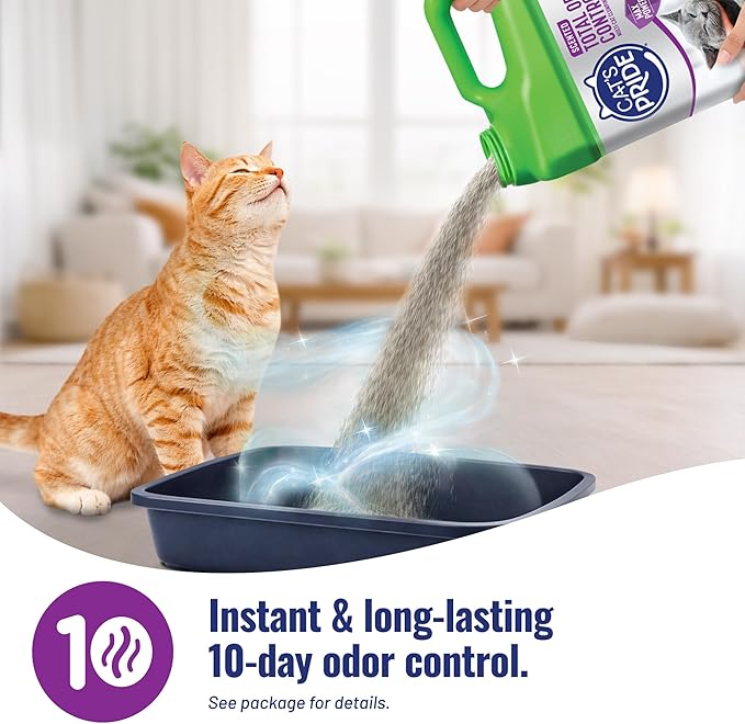 Cat's Pride Max Power: Total Odor Control - Up to 10 Days of Powerful Odor Control - Strong Clumping - 99% Dust Free - Multi-Cat Litter, Scented, 15 Pounds