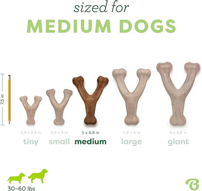 Benebone Wishbone Durable Dog Chew Toy for Aggressive Chewers, Real Bacon, Made in USA, Medium