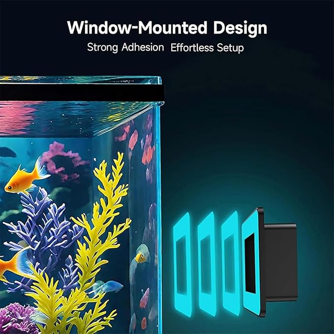 2K HD Aquarium Camera, 140° Wide-Angle Anti-Glare Night Vision WiFi, Aquarium Camera for Fish Tank, for Reptile Terrarium with AI Motion Detection 2-Way Audio (Black)