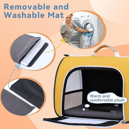 A 4 Pet Cat Carrier, Airline Approved Pet Carrier for Small Medium Cats Dogs Puppy with Safety Tether, Lightweight EVA Soft-Sided Bag, Anti-Collapse for Plane Car Train Vet