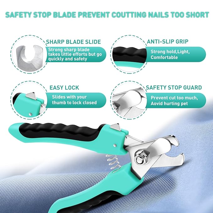 5 PCS Self Cleaning Slicker Brush & Pet Grooming Rake & Bath Brush & Nail Clippers & Pet Comb for Dogs and Cats,Professional Deshedding Dematting Tool for Long and Short Haired Pets
