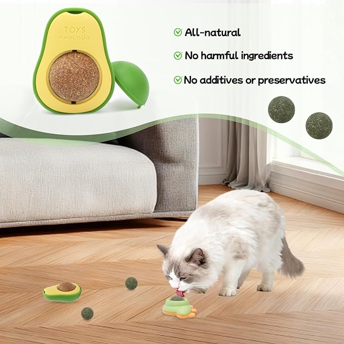 Catnip Roller Ball Catnips Wall Ball 5 Piece (3 Nips,2 Worm Galls) with 2 Replacement Cat nip Balls As Present