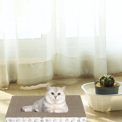 PatiencET Cat Scratcher Cardboard 5 PCS Cat Scratch Pad Reversible Scratcher Texture Design Durable Cat Scratching Pad