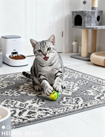 6Pcs Cat Toys Indoor for Bored Cats Kittens - 4 Bell Balls 2 Glitter Plush Balls Interactive Play (1.5'')
