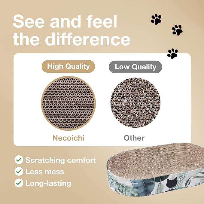 Necoichi Cat Scratcher Bowl Capsule for Indoor Cats - Cat Scratching Lounger with Extra Comfort for Lounge, Cardboard Bed Couch