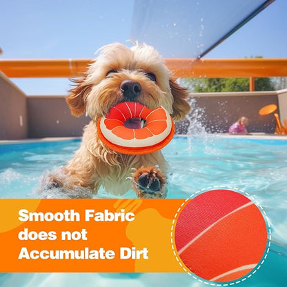 Squeaky Dog Toys, Floating Dog Toys for Indoor or Outward Play, Swim Ring Design Kiwifruit and Grapefruit Interactive Gifts for Small and Medium Dogs - 2pack