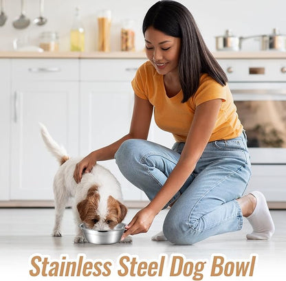 Nuanchu 15 Pack Stainless Steel Dog Bowls Bulk, 15 oz Pet Food Water Bowls for Small Dogs/cat, Dishwasher Safe Feeder for Multi-pet Homes/pet Shop