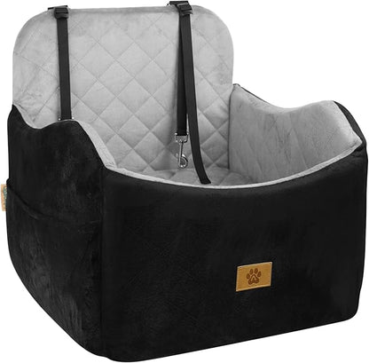 Dog Car Seat for Small/Medium Dogs, Detachable Washable Dog Booster Car Seat Under 35lbs, High-Support Memory Foam,Travel Bed with Storage Pockets