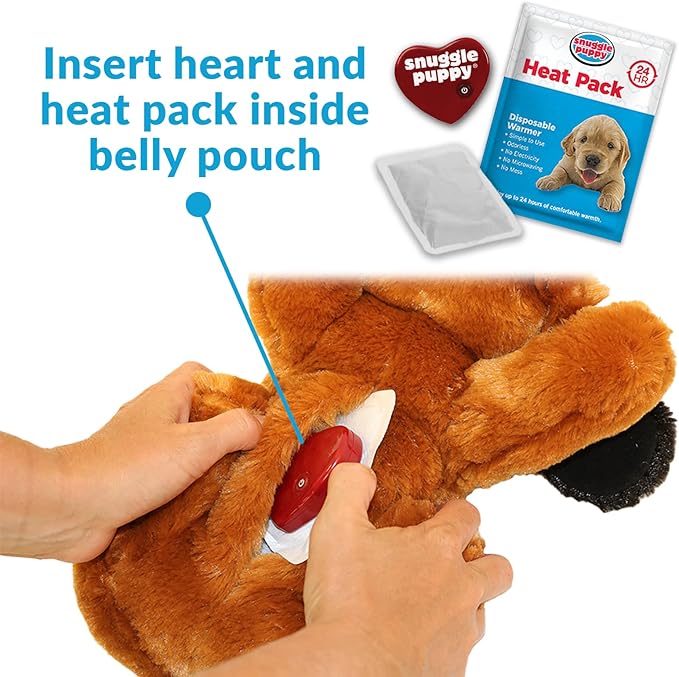 Snuggle Puppy Original Heartbeat Puppy Toy with Real-Feel Pulse and Heat Pack, Plush Comfort Dog Toy for Crate Training, First Nights, and Sleep