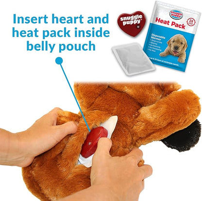Snuggle Puppy Original Heartbeat Puppy Toy with Real-Feel Pulse & Heat Pack, Plush Dog Comfort Toy for Crate Training, First Nights & New Puppy Transition - Biscuit