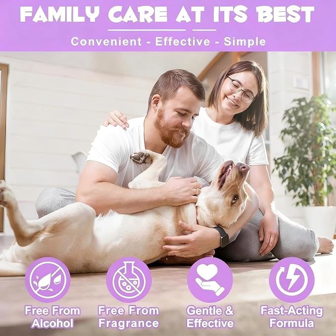 Dog Ear Cleaner Solution Vet-Recommended Dog Ear Infection Treatment to Soothe Itchy & Inflamed Ear Drops for Dogs & Cats to Gently Removes Debris, Wax Buildup, Odor - 4 fl oz