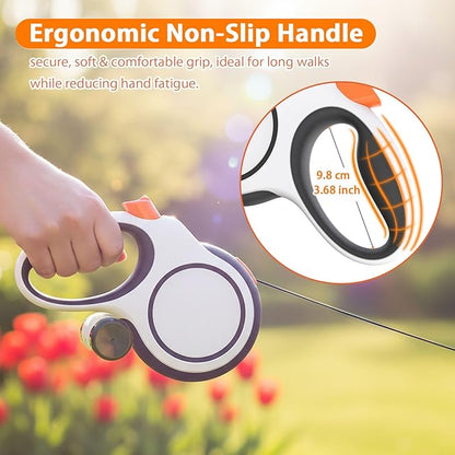Retractable Dog Leash 26ft Heavy-Duty for Medium & Large Dogs - Upgraded Lock, Tangle-Free, Ergonomic Grip - Perfect for Walking, Running, Outdoor Training