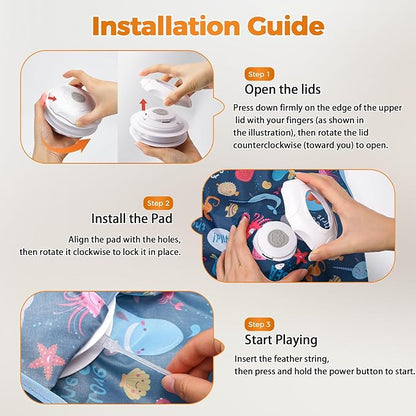 Interactive Cat Toy, Cat Toys Interactive with Touch Activation, Interactive Cat Toys for Indoor Cats with Moving Feather & Mouse Sounds, Cat Toys for Bored Indoor Adult Cats