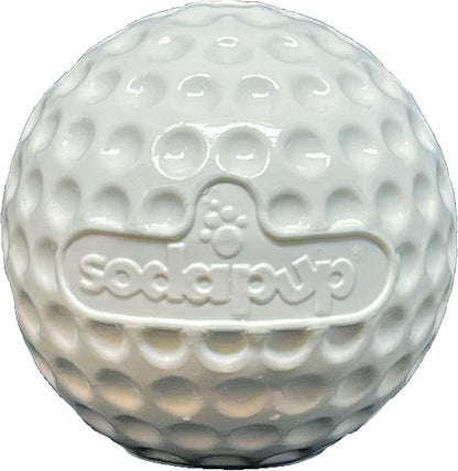 SodaPup Golf Ball – Durable Dog Treat Dispenser & Chew Toy Made in USA from Non-Toxic, Pet Safe, Food Safe Rubber Material for Mental Stimulation, Problem Chewing, Calming Nerves, & More