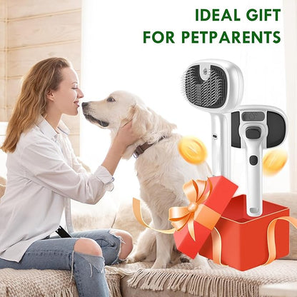 deaunbr Pet Steam Brush for Cat and Dog,4-in-1 Grooming Tool with 2 Water Spray,Cat Hair Brush for Long & Short Haired Pets,Dog Brush for Shedding Easy to Clean