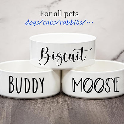 GUANKE Personalized Ceramic Pet Bowls, Custom Small Medium Large Dog Food Dishes, Puppy Cat Rabbit Water Bowl, Custom Name, S/M/L Size for All Pets
