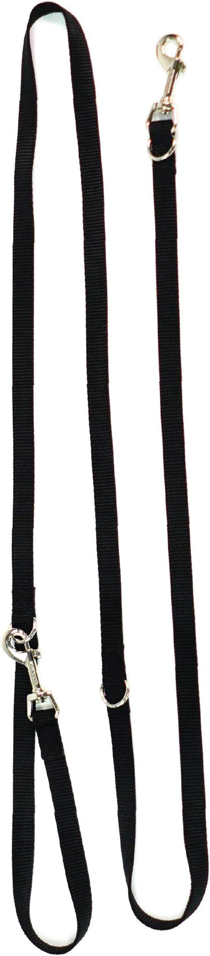 Blue-9 Multi-Function Hands Free Dog Leash, Double Attachment 6 Foot Adjustable Lead for Obedience, Running, and Agility Training, Made in The USA, Black, Small/Medium