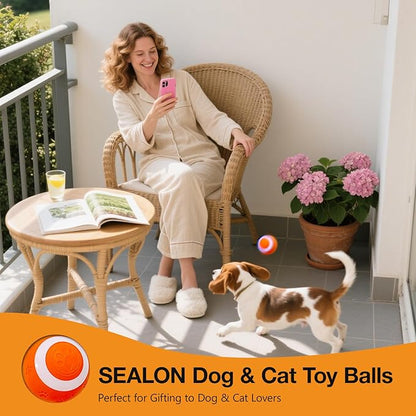 SEALON Electric Interactive Cat Toy Ball,Indoor Cat Play Ball, Suitable for Cats Over 6 Months for Exercise, Weight Loss, and Fun