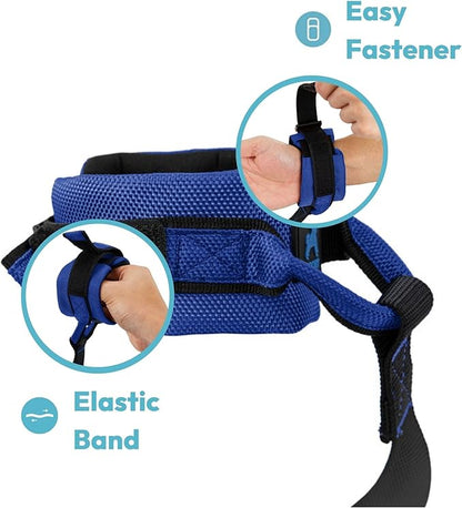 Gooby Easy Fit Wrist Band Surfer Leash - Purple, 6 FT - Comfortable Hands Free Leash with Elastic Band for Small, Medium and Large Dogs