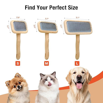 UTEE Large Slicker Brush for Large Dogs - Extra Wide Pet Grooming Tool for Golden Retrievers, Samoyeds & Huskies - Long Pin Slicker for Thick Double Coats - Professional De-shedding Action