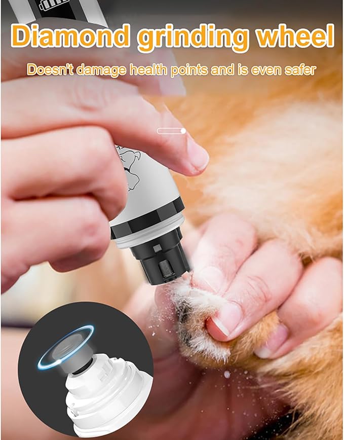 2026 Upgrade Silent Groom Pro Nail Grinder,Silent Groom Pro for Dogs,with LED Light & 3 Speeds,2000mAh Battery,Quick USB Charge (White)