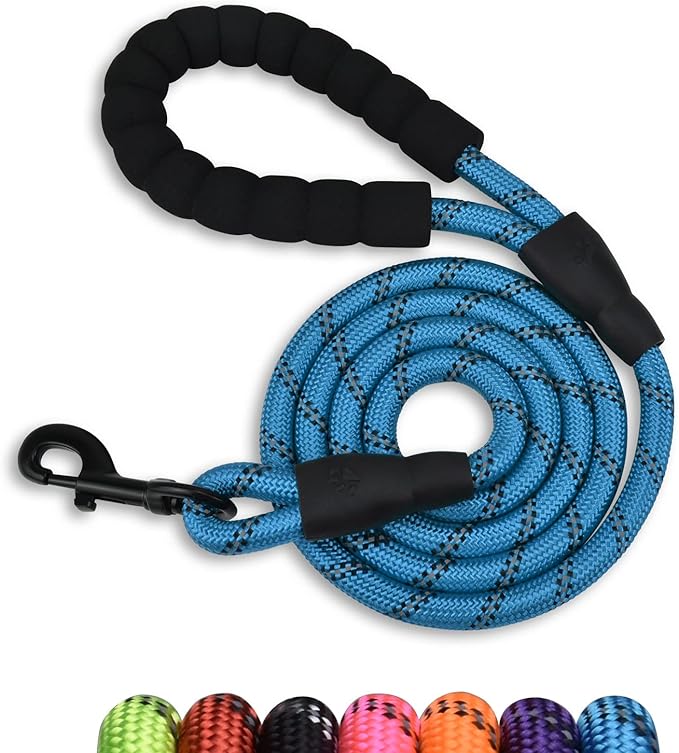 5/6 FT Strong Pet Dog Leash with Soft Padded Handle,Highly Reflective Rope for Night Walking,360-Degree Rotating Metal Buckle Without Tangles,Suitable for Small,Medium and Large Dogs.(6ft)