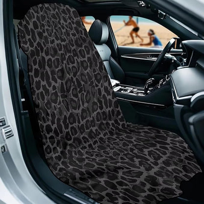 SEANATIVE Black Leopard Sweat Towel Seat Cover, Premium Car Seat Towel Protector for Trucks SUV Jeep, Universal Seat Covers for Post Gym Workout, Running, Swimming, Beach