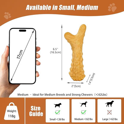 Dog Chew Toy for Puppy Small Medium Dogs, Durable Dog Chew Bones Teething Toys, Tough Wishbone Dog Toys for Aggressive Chewers, Beef Flavor