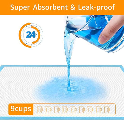 Bolux Dog and Puppy Training Pads, 13”×18” Disposable Dog Pee Pads, 100/Counts Ultra Absorbent & Leak-Proof Pet Underpads, Dry Quickly Pee Pad for Dog Cats Rabbits or Other House Training Pet