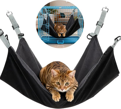 Varku Cat Hammock for Cage, Large Cozy Pet Bed, 22 x 16.5 in, Soft Plush, Adjustable Straps, Easy to Clean, Space-Saving Cat Bed for Kittens, Cats, Ferrets