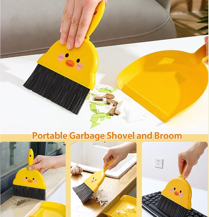 Stainless Steel Metal Cat Litter Scoop,Kitten Pooper Lifter with Long Handle, for Litter Box,with Small Broom & Dustpan,for Quick Cleaning