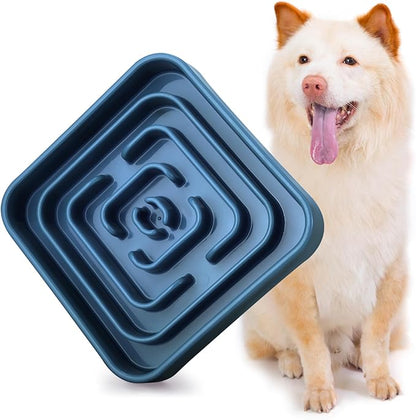 Slow Feeder Dog Bowls for Large Medium Dogs, Anti-Choking Slow Eating Maze Dog Food Bowl, Anti-Slip Slow Feeding Pet Puzzle Bowl,Dark Blue
