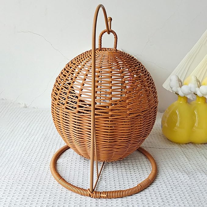 Imitation Rattan Cats Basket Hanging Hammock Bed for Small Space Comfortable Small Cats Nest for Indoor and Outdoor