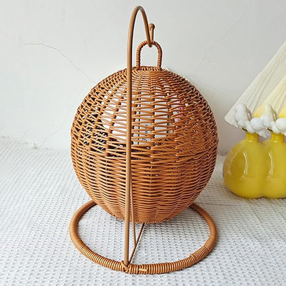 Imitation Rattan Cats Basket Hanging Hammock Bed for Small Space Comfortable Small Cats Nest for Indoor and Outdoor
